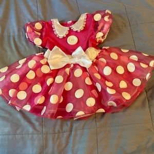 12-18 month pink and white Minnie Mouse dress